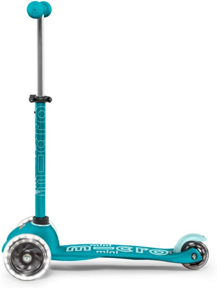 Micro Kickboard | Mini LED Kids Scooter for Ages 2-5 | Children up to 110 lbs | 3 Wheel Lean-to-Steer Design | Adjustable T Bar | Smooth Ride, Motion Activated PU LED Wheels | Swiss Design