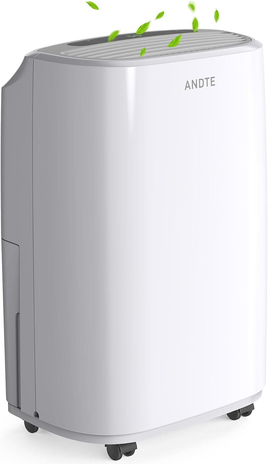 2500 Sq.Ft Dehumidifier for Home Basement, ANDTE 34 Pints Dehumidifier with Drain Hose with Smart Humidity Control, 3 Operation Modes, Powerful Moisture Removal for Large Room, RV, Bathroom, Bedroom
