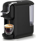 4-in-1 Pods Coffee Maker 19Bar, Compact Design Fast Brew Hot/Cold Single Serve Espresso Machine for K Cup Pods,Nes Original/DG Capsule and Ground Coffee at Home or Office (Black)
