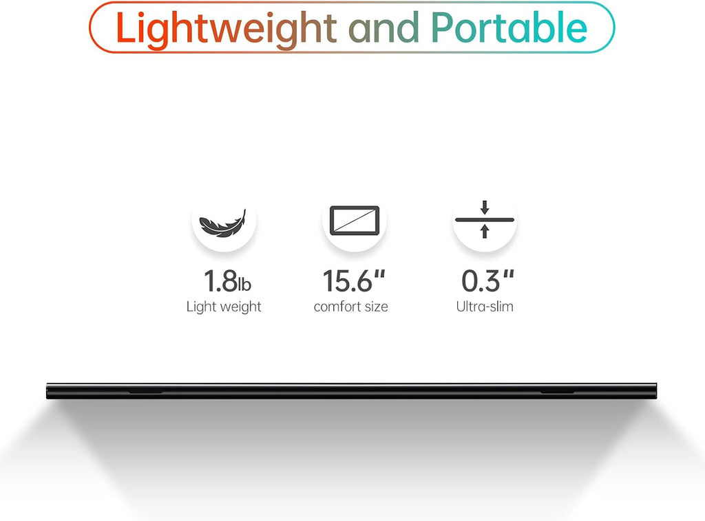 WGK True 4K Portable Monitor - 15.6inch UHD 3840×2160 100% sRGB USB-C HDMI External Second Monitor Portable IPS Screen Computer Display with Speakers for Laptop MacBook Switch PS5/4 Xbox