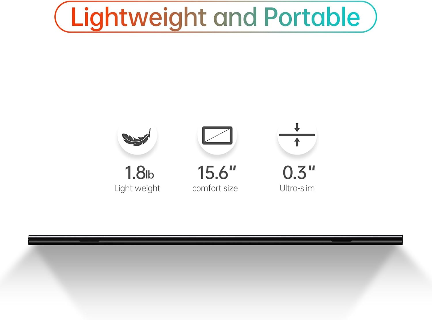 WGK True 4K Portable Monitor - 15.6inch UHD 3840×2160 100% sRGB USB-C HDMI External Second Monitor Portable IPS Screen Computer Display with Speakers for Laptop MacBook Switch PS5/4 Xbox
