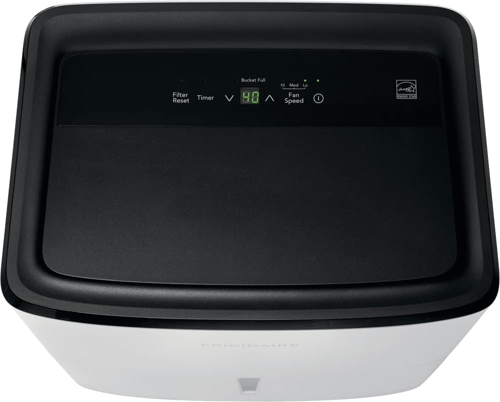Frigidaire 22 Pint Dehumidifier. 1,500 Square Foot Coverage. Ideal for Small Rooms. 1.7 Gallon Bucket Capacity. Continuous Drain Option