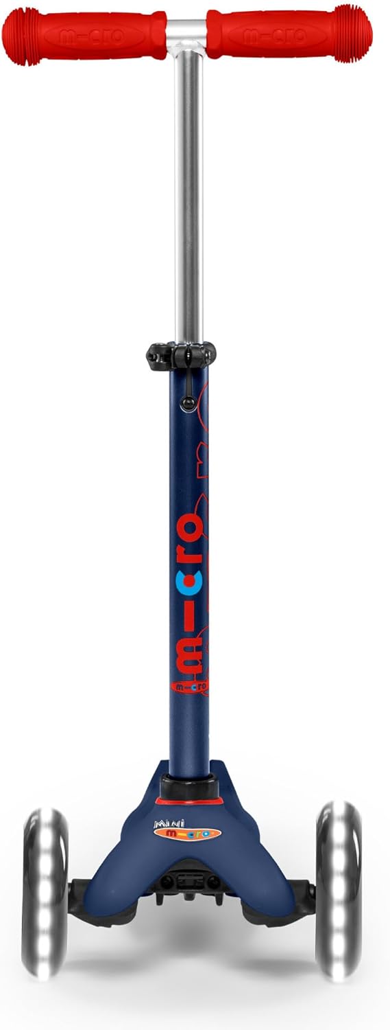 Micro Kickboard | Mini LED Kids Scooter for Ages 2-5 | Children up to 110 lbs | 3 Wheel Lean-to-Steer Design | Adjustable T Bar | Smooth Ride, Motion Activated PU LED Wheels | Swiss Design