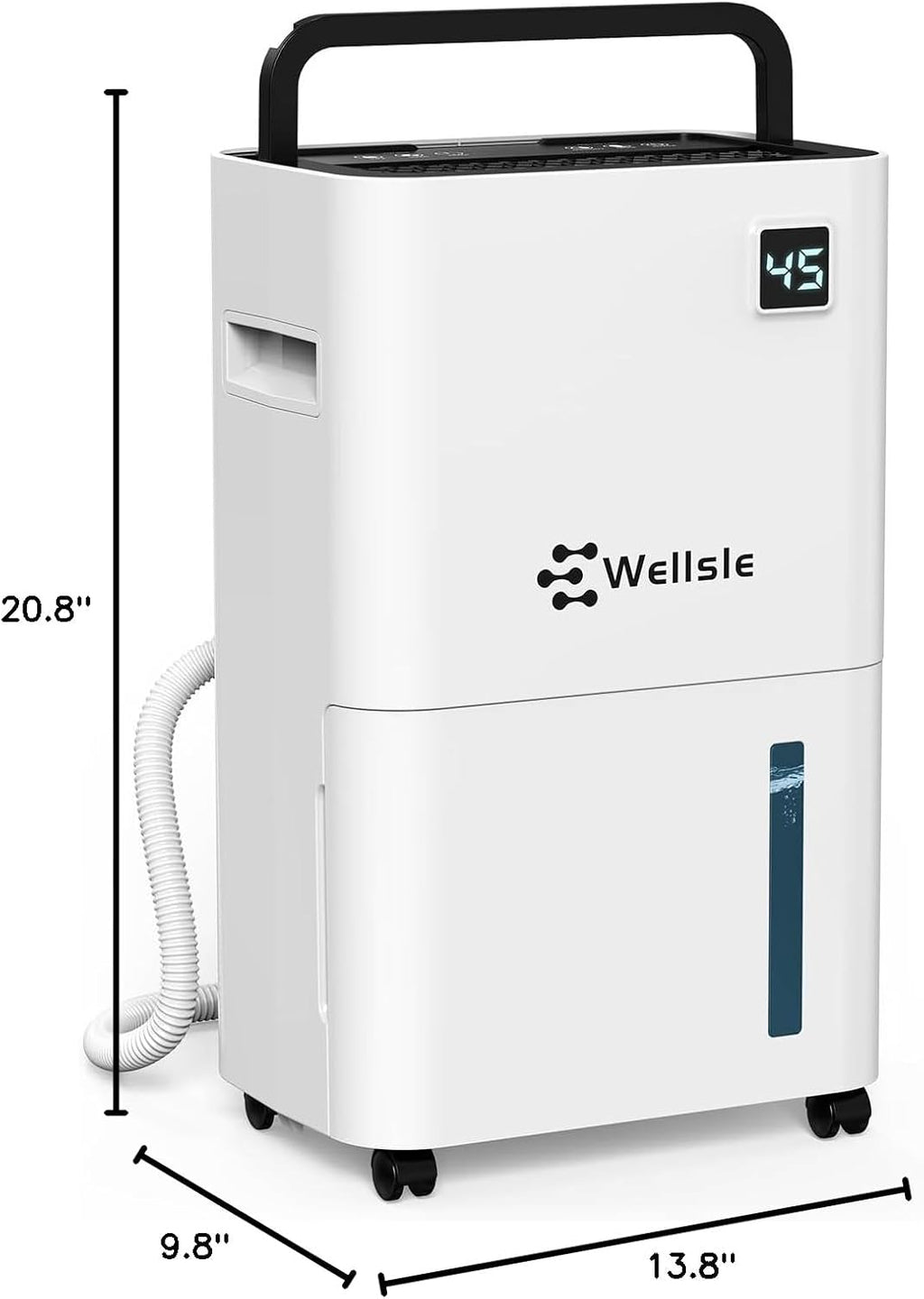Dehumidifiers for Home, 50 Pint Dehumidifier for Basement, Bedroom, Bathroom with Drain Hose - Smart Quiet Dehumidifier with 24HR Timer - 3 Working Modes