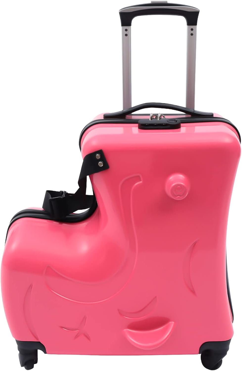 CNCEST 20'/24' Kid's Ride-on Travel Suitcase,Travel Rolling Luggage with Wheels Carry Trolley Luggage with Password Lock,Children's Ride On (20' Purplish red)