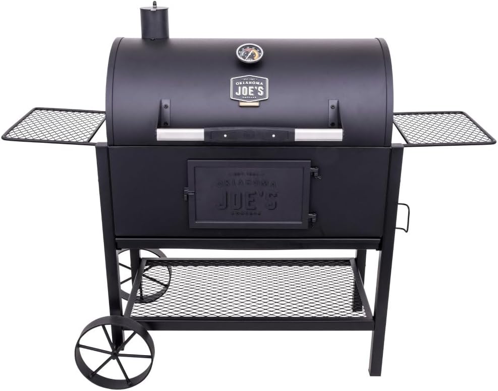 Oklahoma Joe's Judge Charcoal Grill and Smoker with 540 sq in Cooking Area in Black