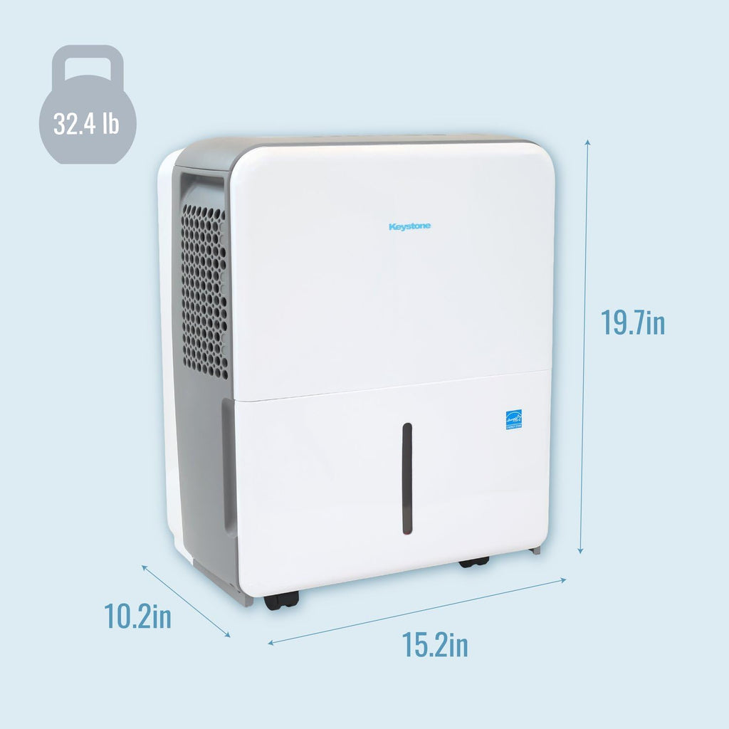 Keystone Energy Star 22-Pint Portable Dehumidifier for Large Rooms up to 1,500 Sq.Ft. with Auto-Shutoff & Timer, Quiet and Moisture Absorber For Basement, Garage, Living Room