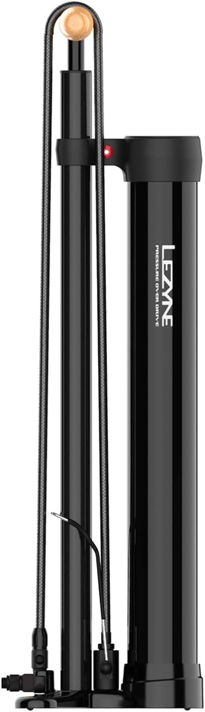 LEZYNE High Volume Tubeless Bike Floor Pump Compatible with 2.5' Gauge - 220 PSI Tire Air Pump for Mountain/Gravel Bikes - ABS-1 Pro Tubeless Chuck