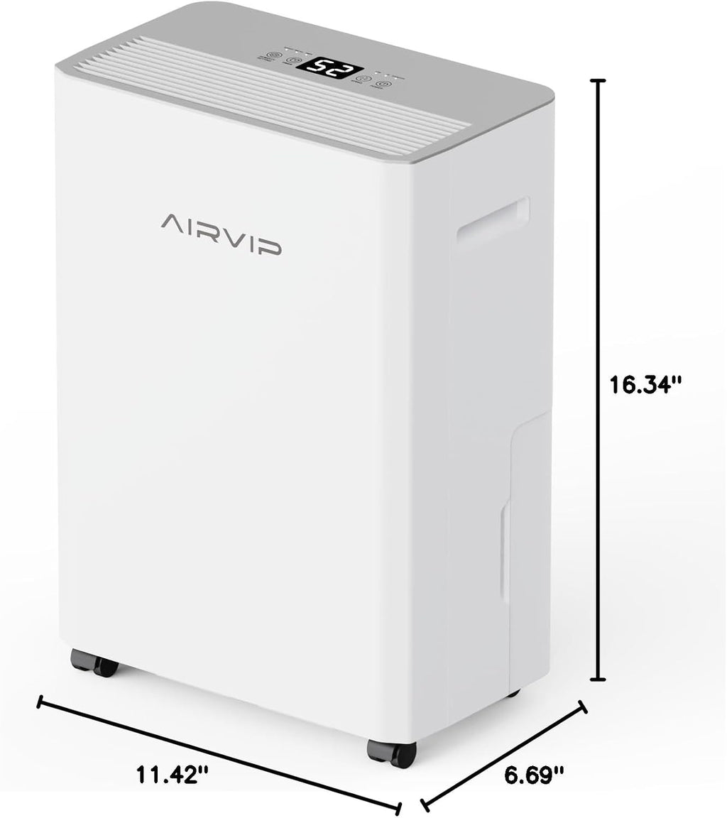 34 Pints Dehumidifiers for Home with 6.56ft Drain Hose, 2441 Sq.Ft Quite & Energy Efficient Dehumidifier for Basement Bedroom Bathroom with Auto Shut Off,2.5 L Water Tank,Smart Humidity Control