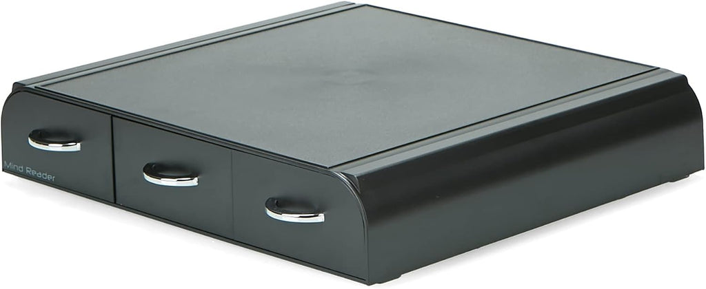 Mind Reader Single Serve Coffee Pod Organizer with 3 Drawers, 36 Pod Capacity, 13.5'L x 12.25'W x 2.5'H, Black (Pack of 8)