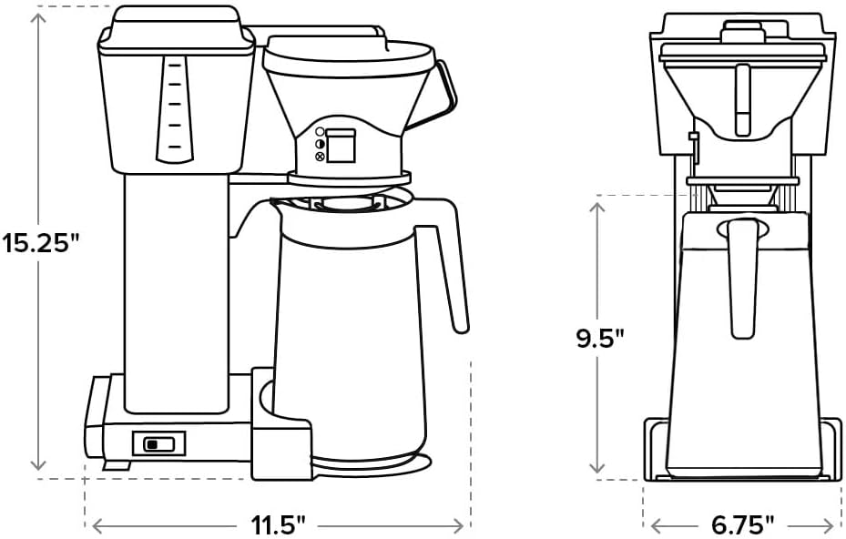 Technivormm Moccamaster 79114 KBT Coffee Brewer, 40 oz, Black