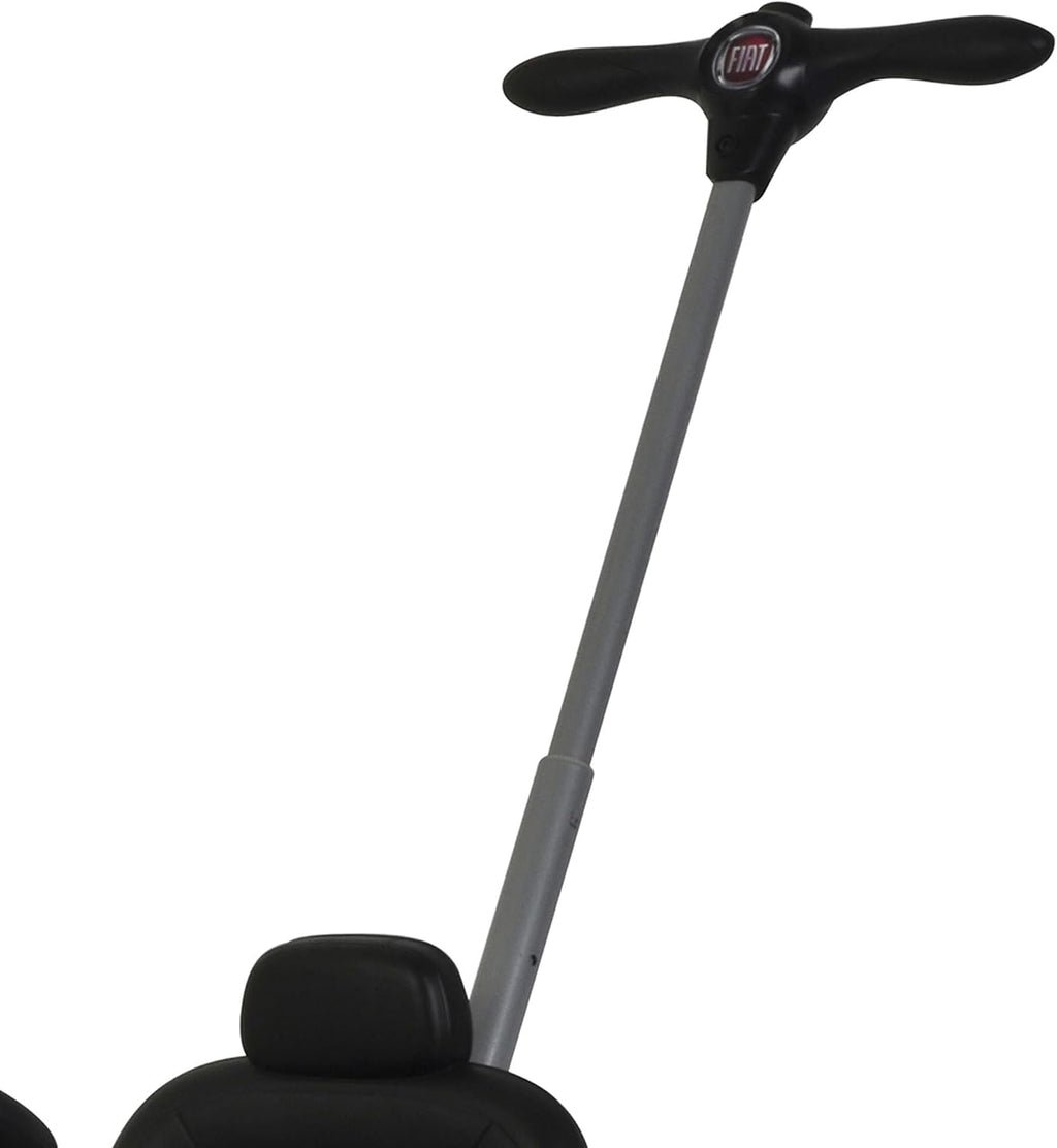 BEST RIDE ON CARS Fiat 500 Push Car for Kids, White, Stroller, Adjustable Handle, Music, Stable Wheels, Safety Belt, Multi-Functional Steering Wheel