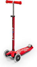 Micro Kickboard | Maxi LED Kids Scooter for Ages 5-12 | Children up to 110 lbs | 3 Wheel Lean-to-Steer Design | Adjustable T Bar | Smooth Ride, Motion Activated PU LED Wheels | Swiss Design