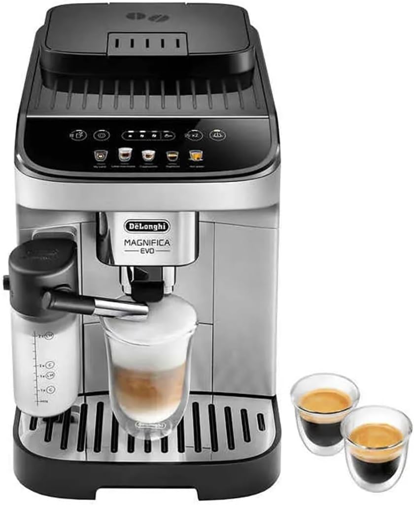 De'Longhi De'Longhi Magnifica Evo Automatic Espresso & Cappuccino Machine with Latte Crema System, 9.45 in. x 17.32 in. x 14.17 in., Chrome