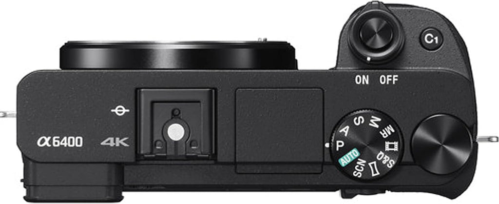 Sony a6400 Mirrorless Camera with 16-50mm Lens, 128GB Extreem Speed Memory,.43 Wide Angle & 2X Lenses, Case,Tripod, Filters, Hood, Grip,Spare Battery & Charger,Editing Software Kit -Deluxe Bundle