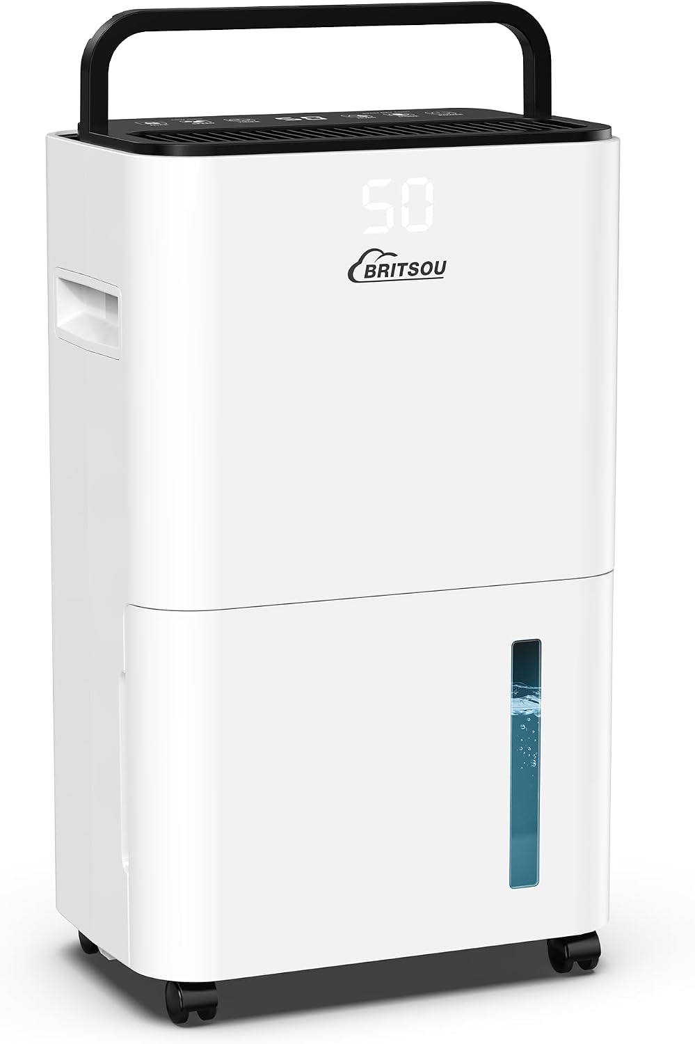 34 Pint Dehumidifier for Basement with Drain Hose & 0.66 Gallon Water Tank, Manual & Auto Drainage, Smart Quiet Dehumidifiers for Home with Auto Shut off, 24HR Timer
