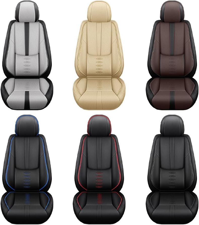Car Seat Covers for Cadillac Eldorado 1997-2002,Waterproof Leather Seat Covers 2-Seats Standard,Car Interior Accessories with Airbag,Car Seat Protectors for Eldorado(Beige)