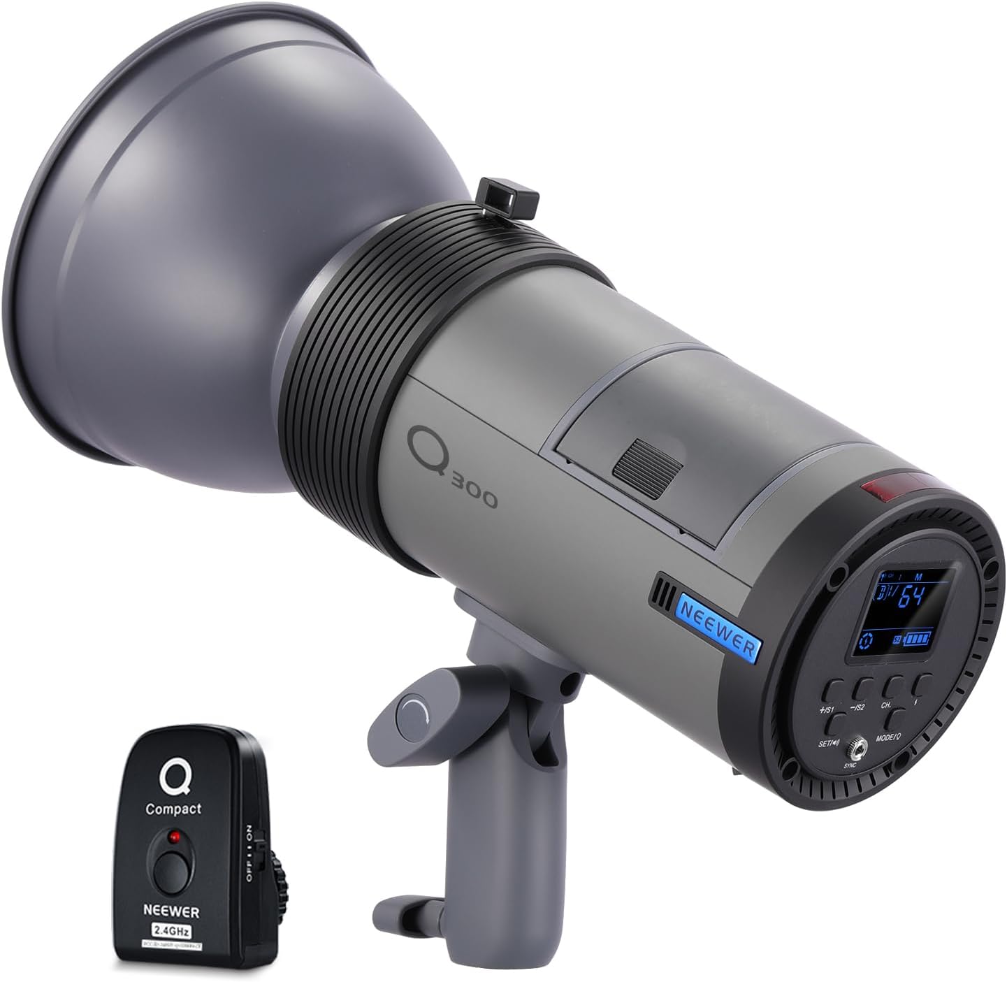 NEEWER Q300 300Ws 2.4G Outdoor Studio Flash with Q Compact Wireless Trigger, 7800mAh Li ion Battery Powered Strobe Light Photography Cordless Monolight with 1000 Full Power Flash 0.4-2.5s Recycle
