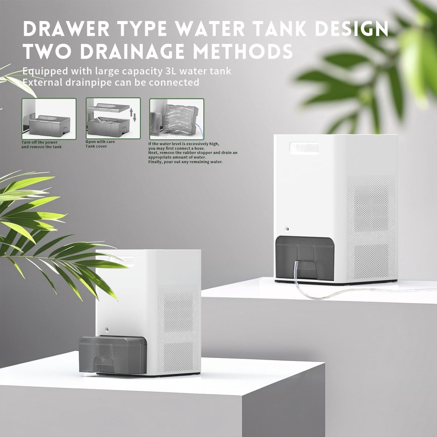 HD022 Rotary Dehumidifier for Bedroom Ultra Quiet Small Portable Air Purifier with Dehumidifiers for Basement Home Bathroom RV Dehumidifiers with Washable Filter Humidity Display Timer Mode