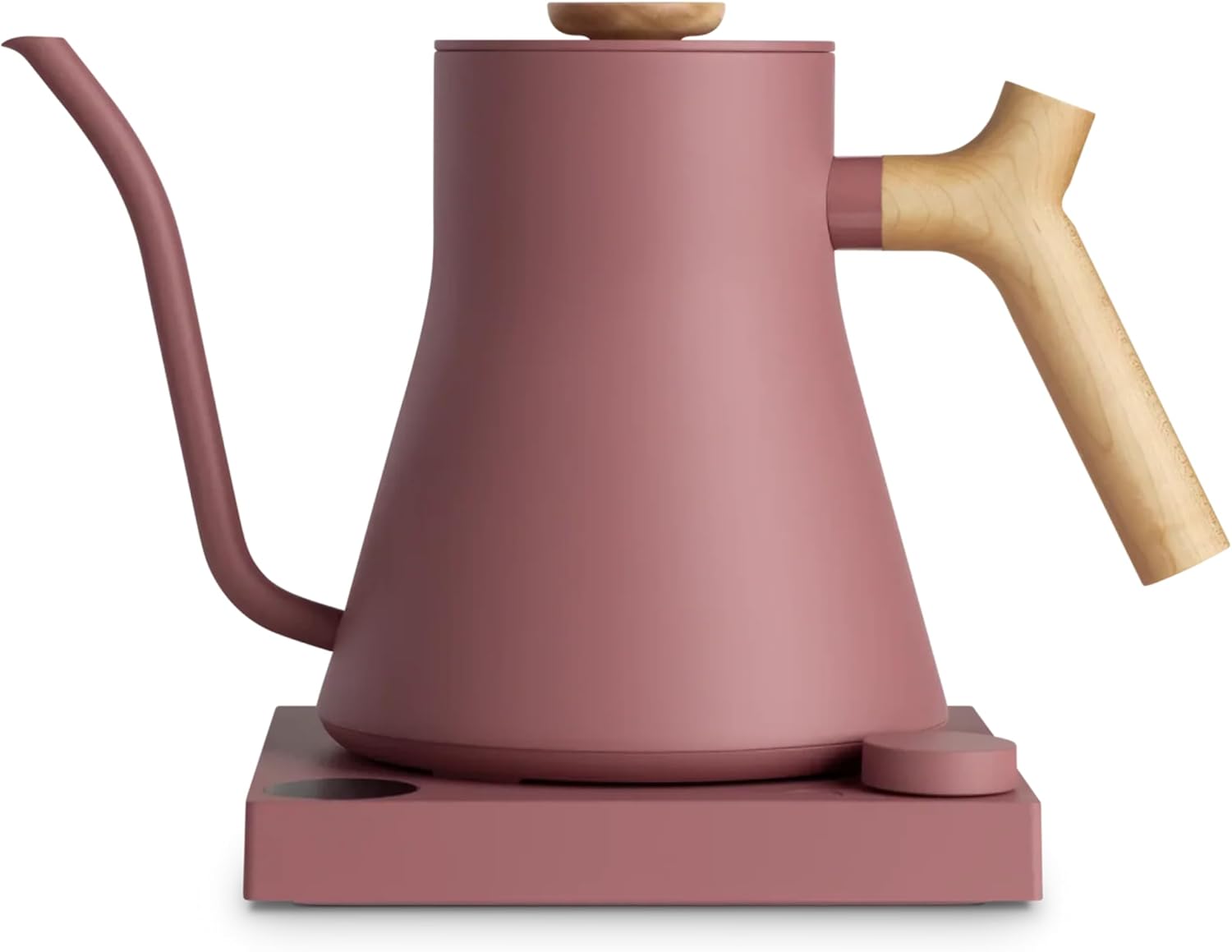 Fellow Stagg EKG Pro Electric Gooseneck Kettle - Pour-Over Coffee and Tea Pot, Stainless Steel, Quick Heating, Desert Rose with Maple Wood Handle, 0.9 Liter