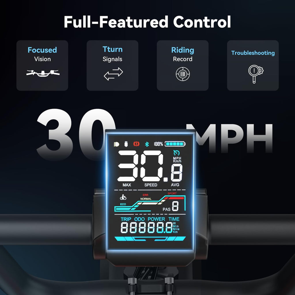 Jasion RetroVolt Electric Bike for Adults, 2000W Peak Motor- 30MPH Electric Dirt Bike, 48V 13AH Battery Mountain EBike, Max 70Miles Electric Motorcycle, 20'' X 4'' Fat Tire All-Terrain E-Bike