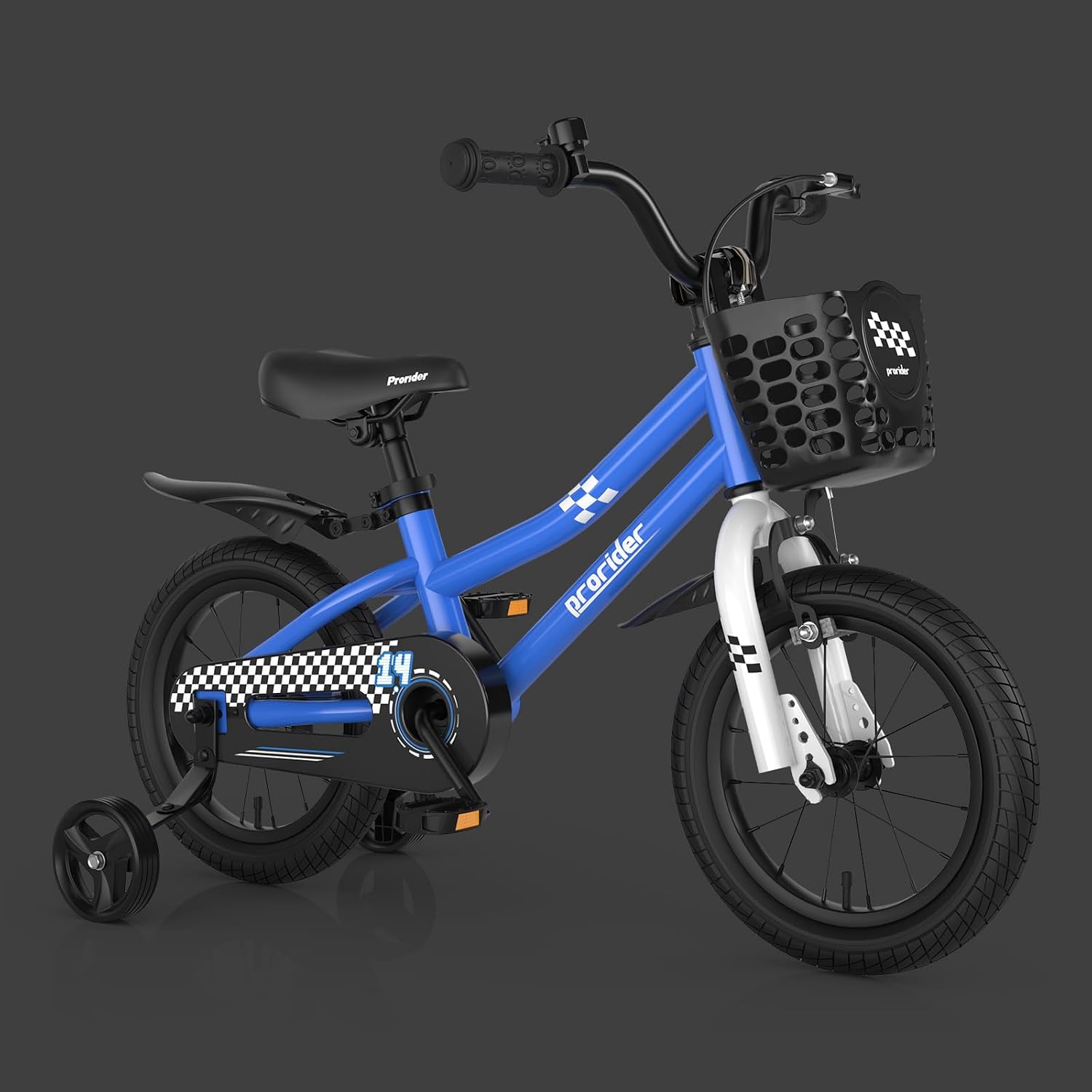 GYMAX 14'/16'/18' Kids Bike for 3-5/4-7/4-8 Years, Childrens Bicycle w/Removable Training Wheels, Basket & Dual Handbrake, Toddler Bike for Boys Girls