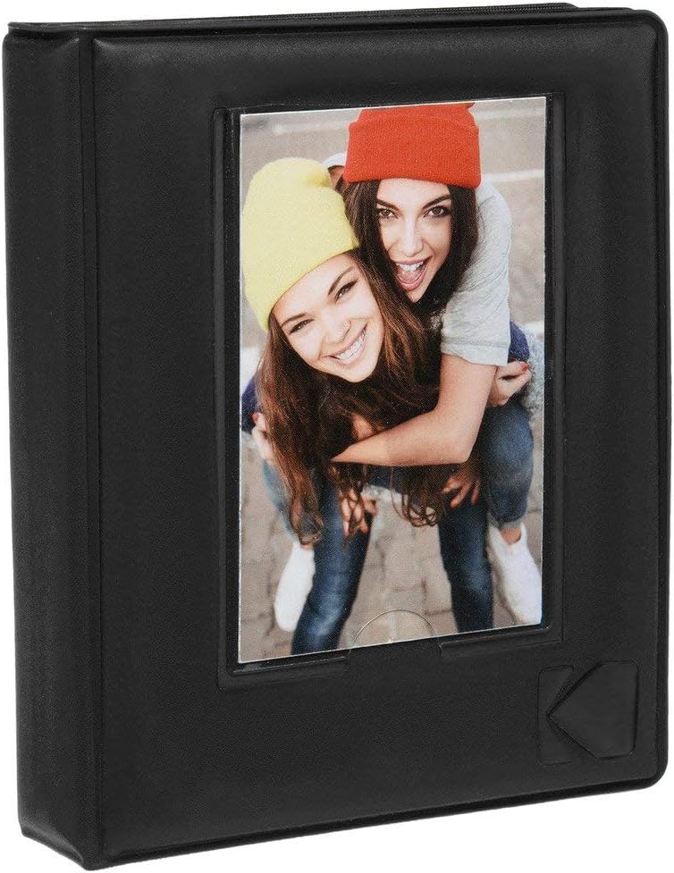 KODAK Printomatic Full-Color Instant Print Digital Camera Colorful Photos On Zink 2x3' Sticky-Back Photo Paper 5MP Gift Bundle: Case + Zink 2x3' 20pk + Album + Stickers + Frames + Markers - Black
