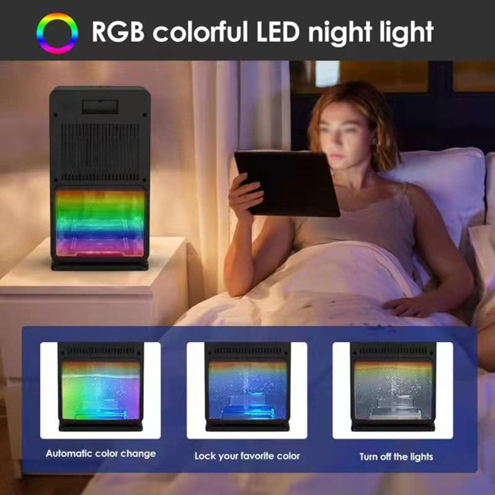 3L(102oz) Dehumidifiers for Home,Small Dehumidifiers,520 Sq.ft Quiet Dehumidifier for Bedroom,Two Working Modes / 7 LED Colors/Auto-Off, for Bedroom, Bathroom, Basement, RV,Black