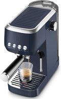 CASABREWS 3700 Essential Espresso Machine 20 Bar, Stainless Steel Coffee Maker with Steam Frother, Cappuccino & Latte Machine, 43.9oz Water Tank, Sapphire Blue