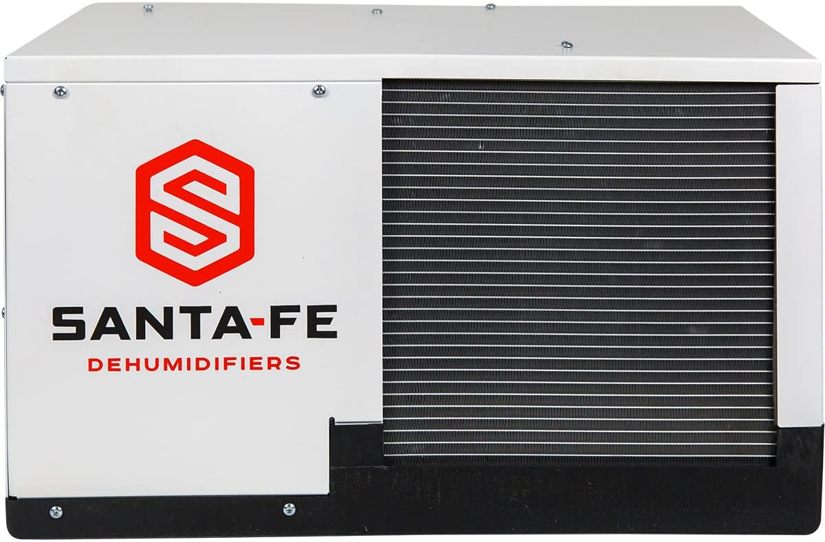 Santa Fe Oasis105 Pint Dehumidifier Water Removal for Basements, Crawl Spaces, Mold Moisture Prevention, 6yr Warranty