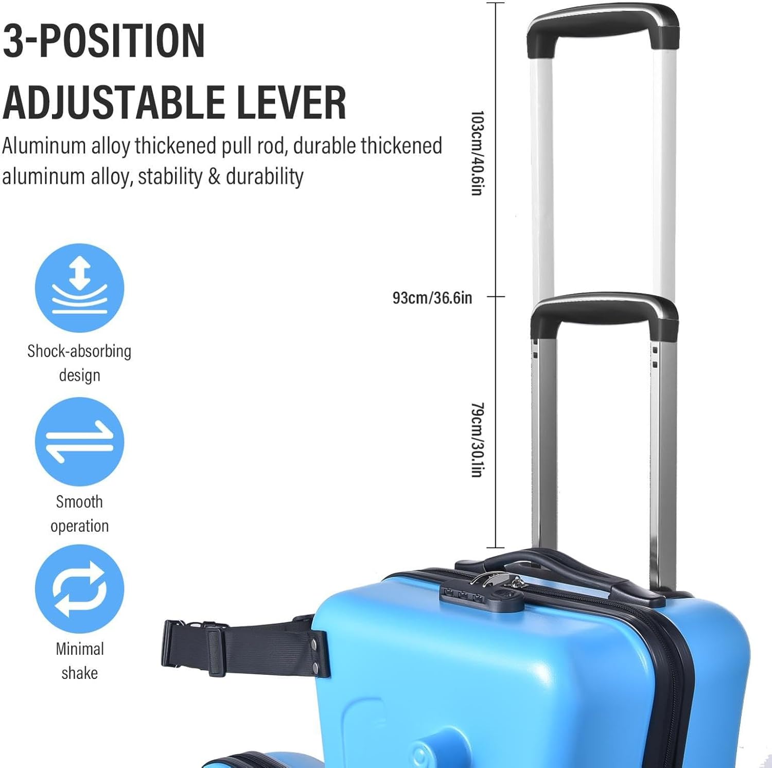 22 Inch Kids Ride On Travel Suitcase, Rolling Luggage with Wheels Carry Trolley Luggages with Password Lock, Children's Ride On Trolley for Children's Day Gift, Festival Gift