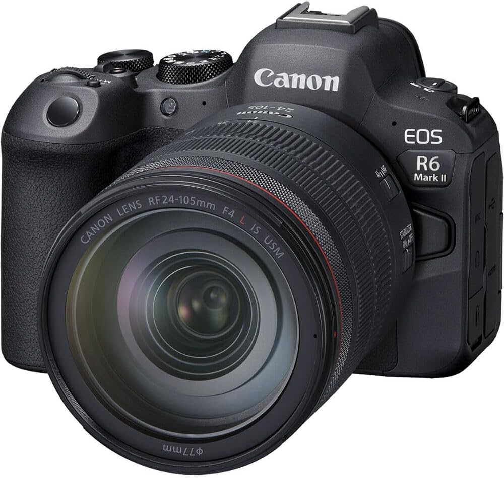 Canon EOS R6 Mark II Mirrorless Camera Kit with RF 24-105mm f/4 Lens | 24.2MP Full-Frame, 4K 60fps, Dual Pixel CMOS AF II, Vlogging & Professional Photography (5666C011) + 64GB Card + Shoulder Bag