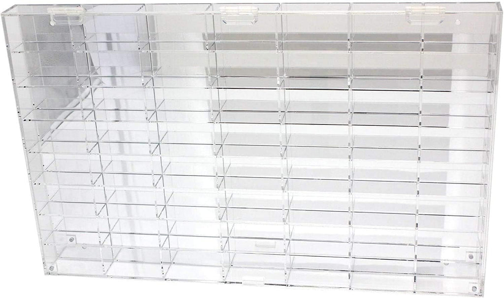 Clear Display Case Wall Cabinet for 1:64 Hot Small Toy Car Wheels Scale Matchbox Hot Toy Cars Collection Storage Display (108 Slots, 32' X 21')