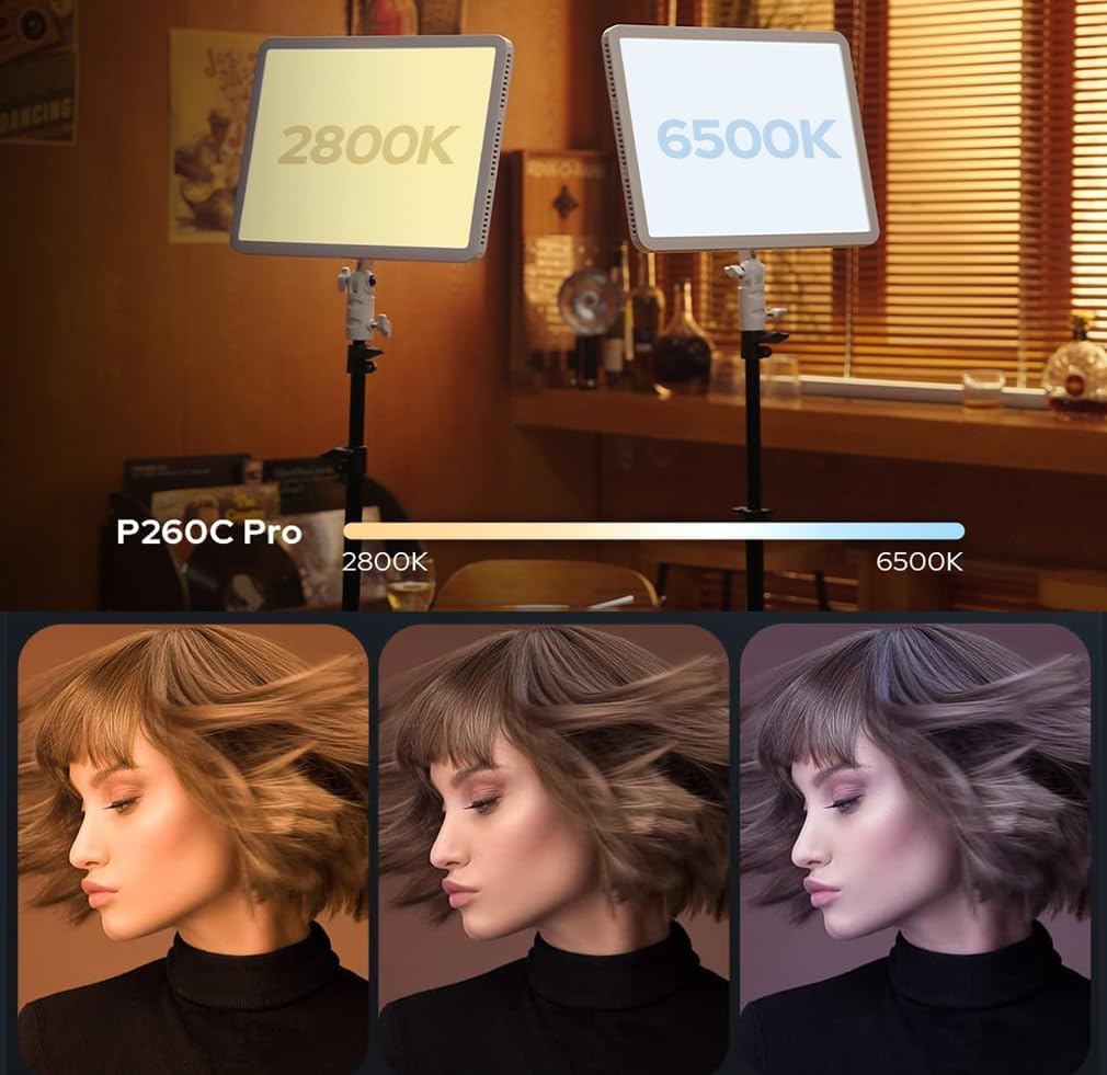 GODOX P260C Pro 45W LED Video Light Panel, Bi-Color 2800K-6500K, CRI 98+, TLCI 98+, APP Controlled Fill Lighting for Photography, Studio Video Recording, Vlog, Live Stream