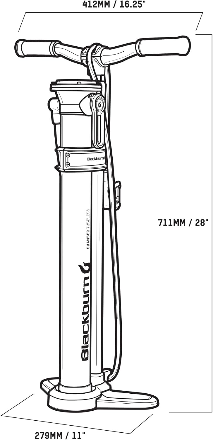 Blackburn Black 2018 Chamber Tubeless Road Bike Floor Pump