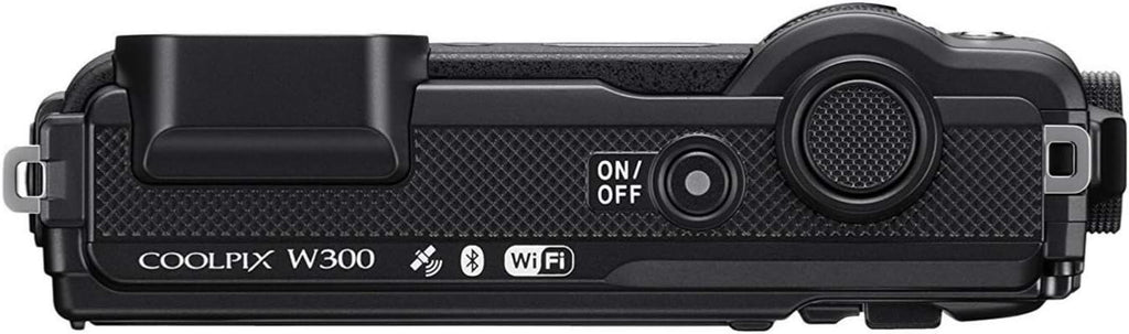 Nikon W300 Waterproof Underwater Digital Camera with TFT LCD, 3', Black (26523)