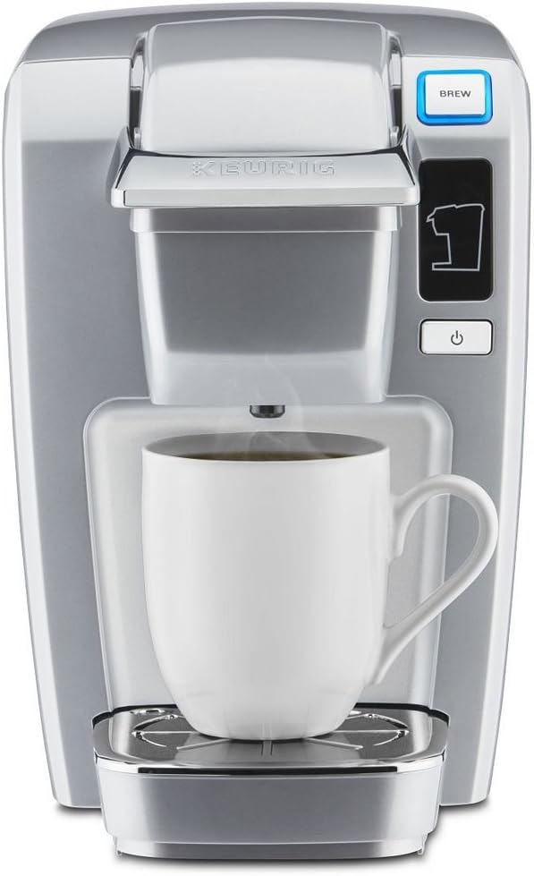 Keurig K15 Coffee Maker, Single Serve K-Cup Pod Coffee Brewer, 6 to 10 oz. Brew Sizes, Platinum