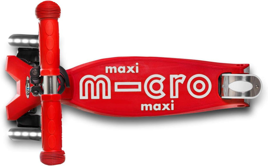 Micro Kickboard | Maxi LED Kids Scooter for Ages 5-12 | Children up to 110 lbs | 3 Wheel Lean-to-Steer Design | Adjustable T Bar | Smooth Ride, Motion Activated PU LED Wheels | Swiss Design