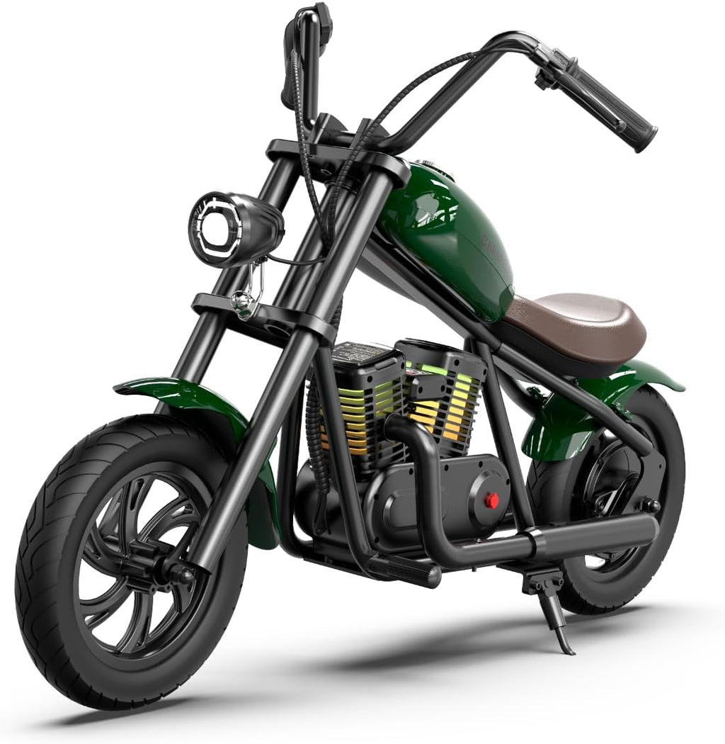 Hyper GoGo Kids Electric Bike, Electric Bike with Vibrant Ambient Lighting, 3 Speed Modes up to 10 MPH, 60 Minutes of Continuous Ride Time (Green)