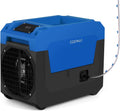 COSTWAY 140 Pints Commercial Dehumidifier with Pump, Portable Industrial Dehumidifier with Drain Hose for Basements, Job Sites, Water Damage Restoration (Blue)