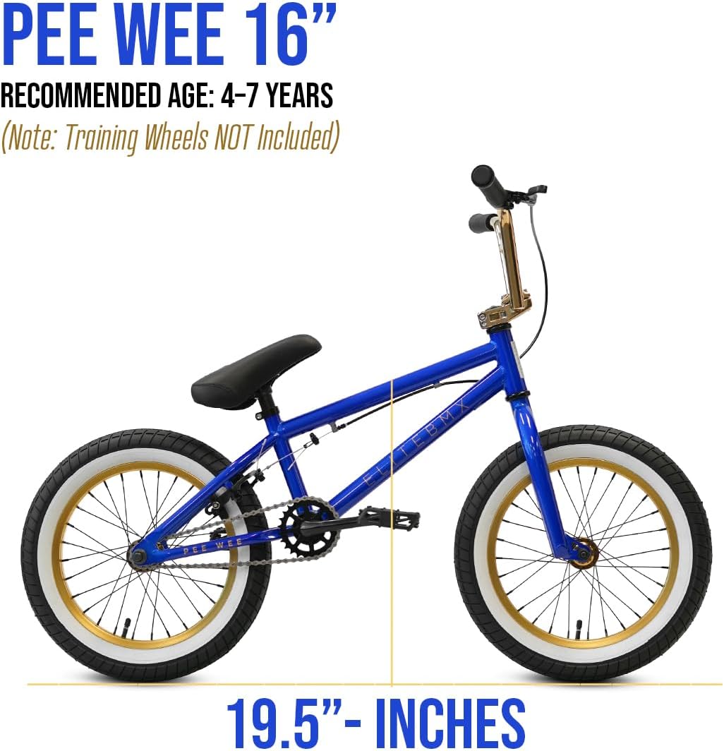 Elite BMX Stealth Freestyle Bike for Youth & Adults, Durable Steel Frame, Available in 16', 18', and 20' Sizes