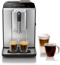 Bosch Fully Automatic Coffee and Espresso Machine - One-Touch Drinks, Barista Style, Double Cup Super Coffee Maker - Large Bean Capacity - Easy Clean, Maintenance - Silver- TIU20307