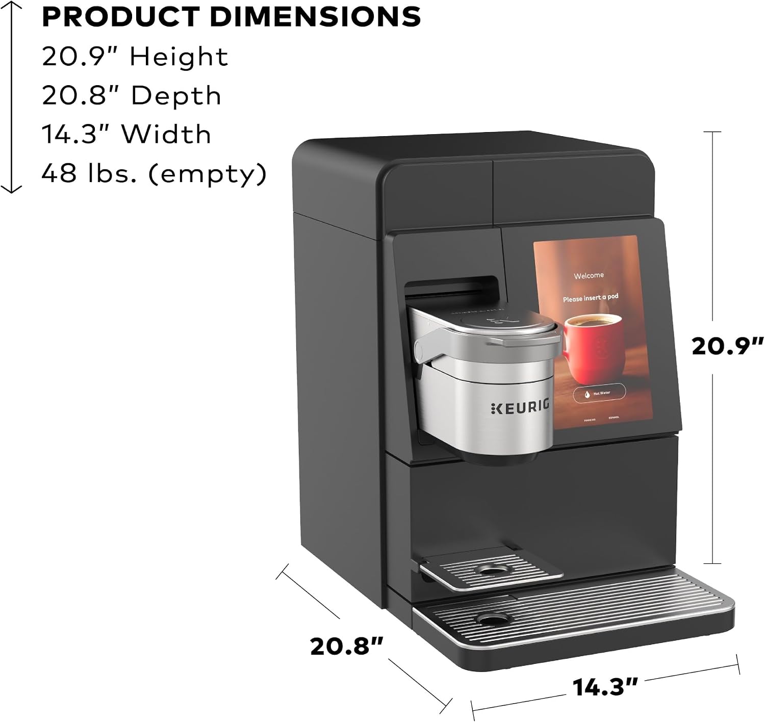 Keurig K-4500 Large Business Single Serve Coffee and Specialty Beverage Café System, Plumbed, Silver/Black