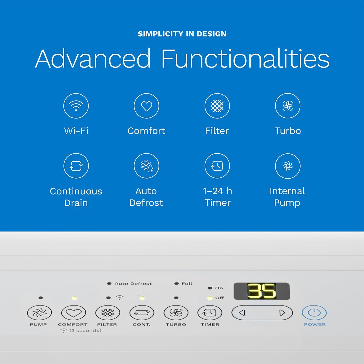 hOmeLabs Dehumidifier 7,500 Sq Ft Wi-Fi with Pump (50 Pint MAX 120 Pint at 95°F, 90% RH) for Home, Office, Basements with Powerful Moisture Removal, Humidity Control, Auto Shut-off, Quiet Operation
