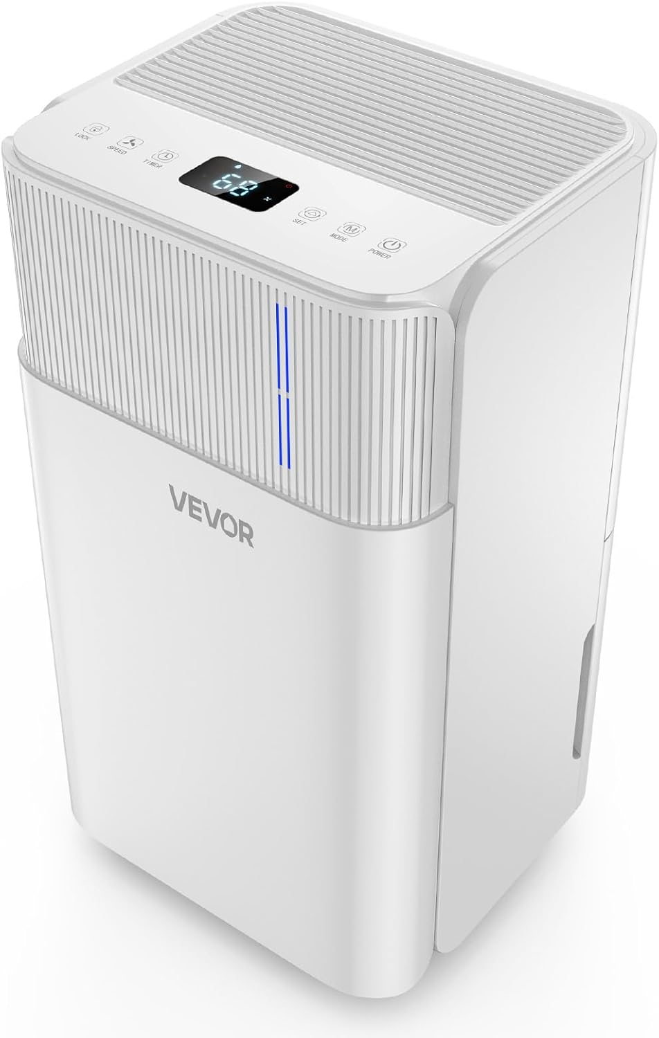 VEVOR 30 Pints Dehumidifier for Home & Basement, 1500 Sq.Ft Large CoverageDrain Hose for Commercial & Industrial Use, Smart Humidity Control, Low Noise for Large Rooms, Warehouses, Bedrooms & Storage