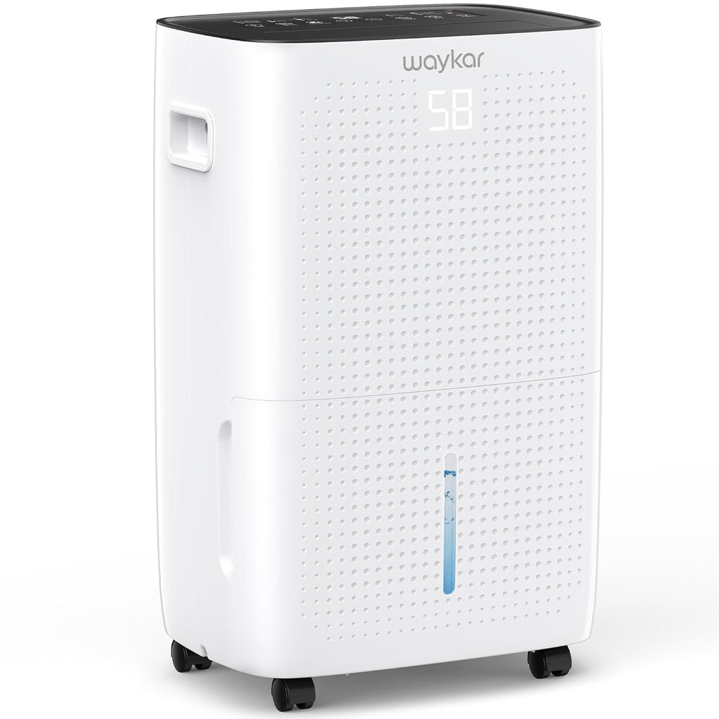 Waykar 150 Pints Energy Star Dehumidifier for Spaces up to 7,000 Sq. Ft at Home, in Basements and Large Rooms with Drain Hose and 2.11 Gallons Water Tank