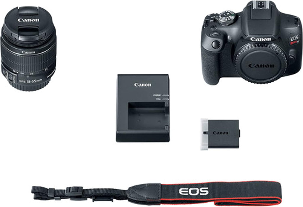 Canon EOS Rebel T7 DSLR Camera w/EF-S 18-55mm F/3.5-5.6 is II Zoom Lens + 64GB Memory, Filters,Case, Tripod, Flash, Remote, and More (35pc Bundle) (Renewed)