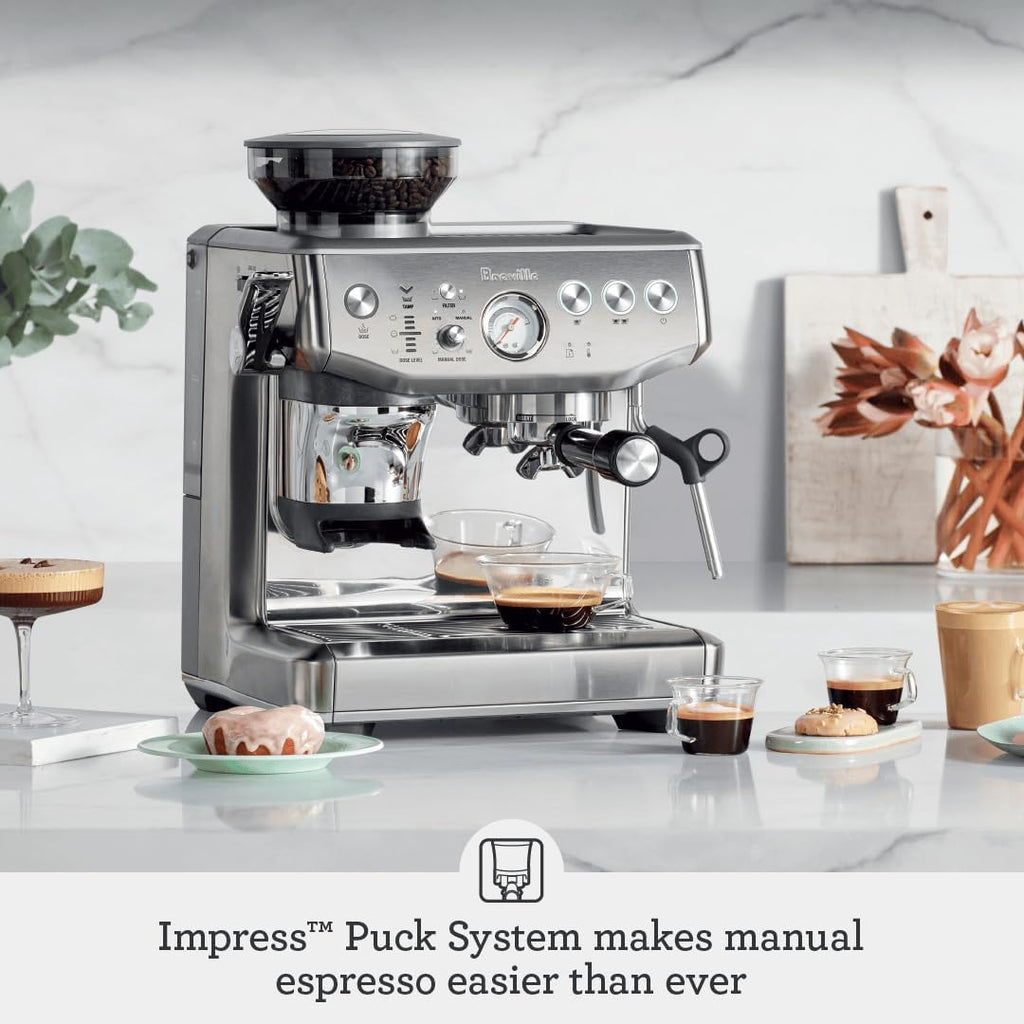 Breville Barista Express Impress Espresso Machine BES876DBL, Damson Blue