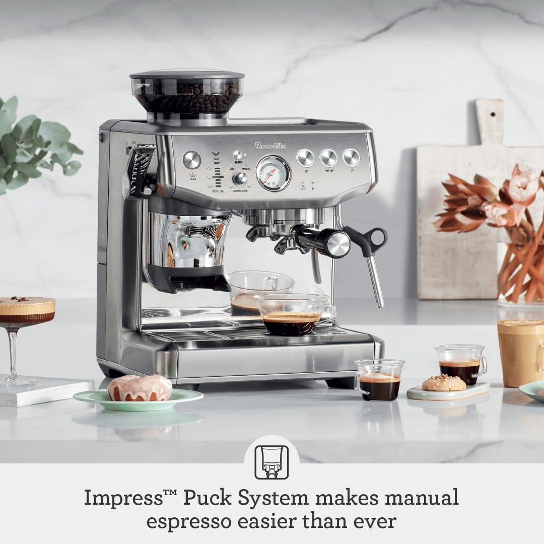 Breville Barista Express Impress Espresso Machine BES876DBL, Damson Blue