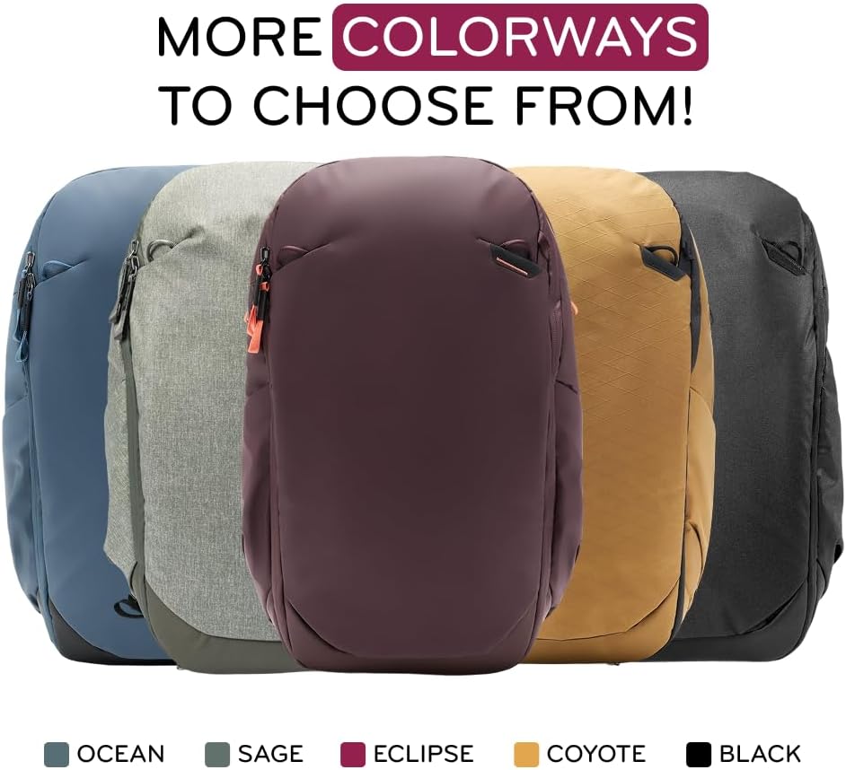 Peak Design Travel Backpack 30L, Ocean, Expandable 27-33L Design, Rear and Top Access, Weatherproof Shell, Laptop Sleeve, Ideal for Travel or Everyday Carry, Versatile Backpack for Men and Women
